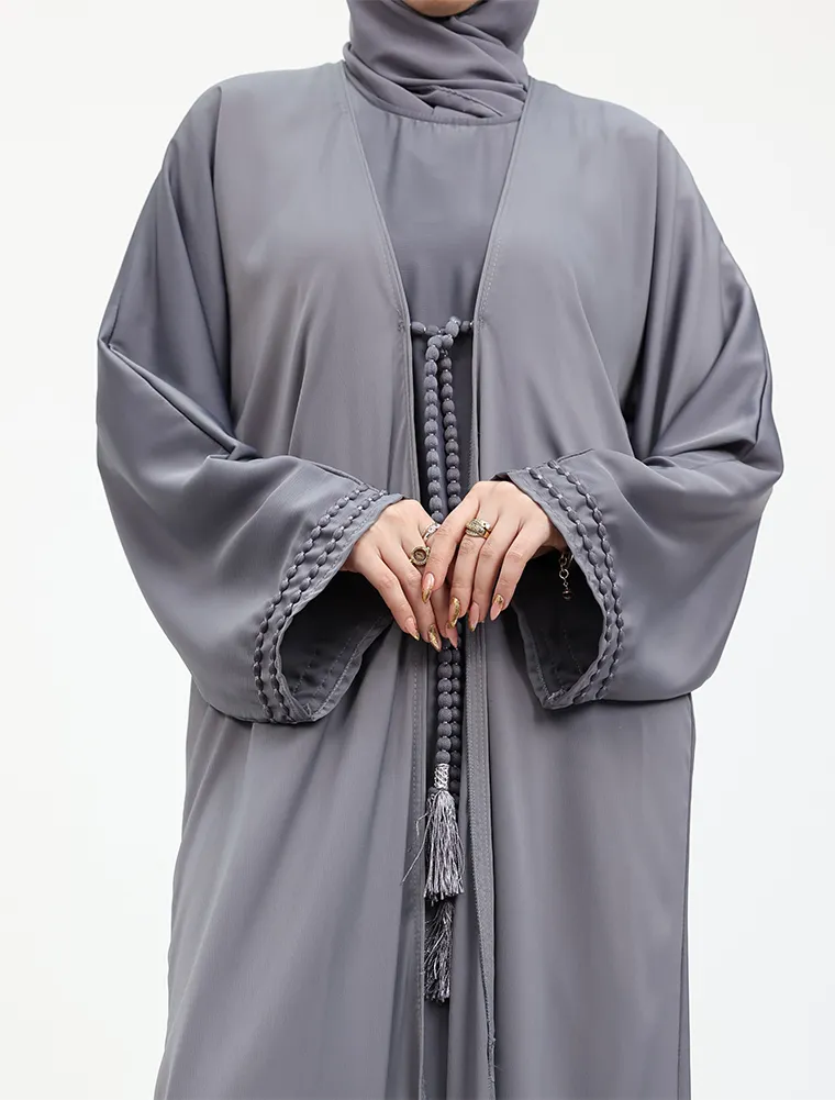Grey Naira Abaya 2 Peice